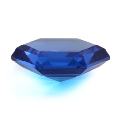 Large Czech antique hand cut sapphire blue hexagon glass rhinestone 21mm