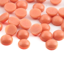 Lot (50) Vintage Czech orange round glass cabochons 6mm