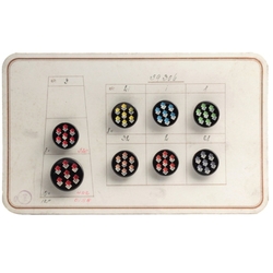 Sample card (8) Art Deco Czech vintage hand painted abstract geometric glass buttons