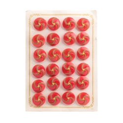 Card 1920's Vintage Czech red spiral glass buttons 18mm