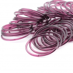 Lot (100) Antique Czech purple amethyst glass bangles hoops earring elements 68mm 