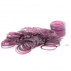 Lot (100) Antique Czech purple amethyst glass bangles hoops earring elements 68mm 