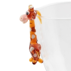 Czech lampwork glass giraffe cocktail wine glass decoration ornament