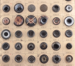1911 sample card (56) Czech antique Art Nouveau black glass buttons