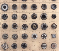 1911 sample card (56) Czech antique Art Nouveau black glass buttons