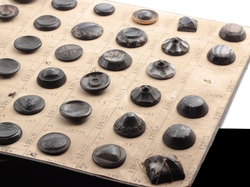 1911 sample card (56) Czech antique Art Nouveau black glass buttons