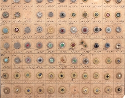 1890's sample card (151) Czech antique Victorian metal buttons