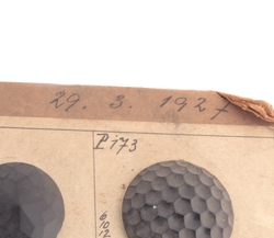 1927 sample card (60) Czech antique Art Deco geometric floral jet black lacy glass buttons