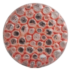Vintage Czech abstract bumpy silver mirrored pink glass button 27mm
