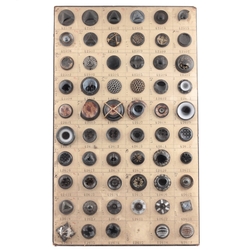 1911 sample card (56) Czech antique Art Nouveau black glass buttons