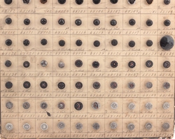 Victorian 1890's Sample card (140) Czech antique dimi small glass buttons