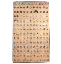 1890's sample card (151) Czech antique Victorian metal buttons