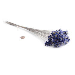 Czech lampwork blue glass flower earring headpin glass bead (1 bead)