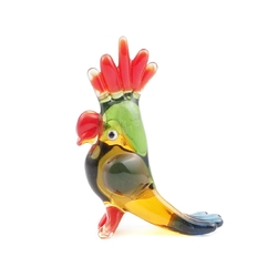 Czech lampwork glass tropical parrot bird figurine ornament