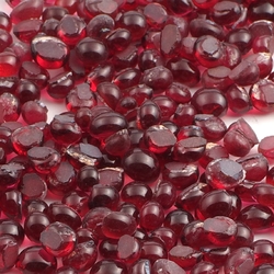Lot (280) Czech antique 19th Century siam red drops Medieval jewelry cabochons 4/5mm