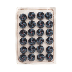 Card Vintage Czech blue black spiral glass buttons 18mm