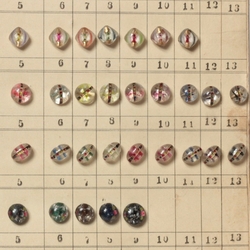 1915 Sample card (136) Czech antique paperweight glass buttons