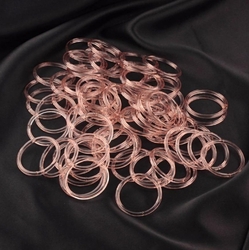 Lot (200) antique Czech rosaline pink glass bangles hoops earring elements 48mm