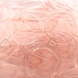 Lot (200) antique Czech rosaline pink glass bangles hoops earring elements 48mm