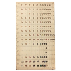 1915 Sample card (136) Czech antique paperweight glass buttons