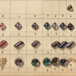 1915 Sample card (136) Czech antique paperweight glass buttons