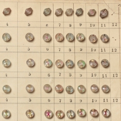 1915 Sample card (136) Czech antique paperweight glass buttons