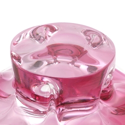 Vintage Czech 1960's cranberry clear bicolor glass bowl Josef Hospodka Chřibská