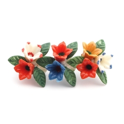 Vintage 1930's hand painted celluloid flower pin brooch