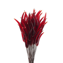 Czech lampwork dark ruby red glass flower spike earring headpin glass bead (1 bead)