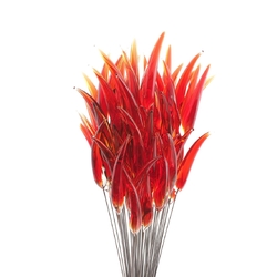 Czech lampwork transparent red glass flower spike earring headpin glass bead (1 bead)