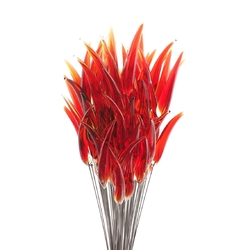 Czech lampwork transparent red glass flower spike earring headpin glass bead (1 bead)