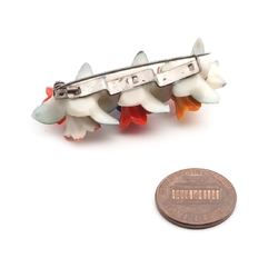 Vintage 1930's hand painted celluloid flower pin brooch