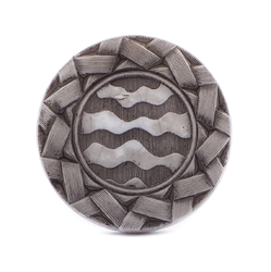 Large Antique Victorian Czech white fabric look abstract glass button 32mm