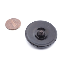 Large Art Deco vintage Czech iridescent metallic black glass button 37mm