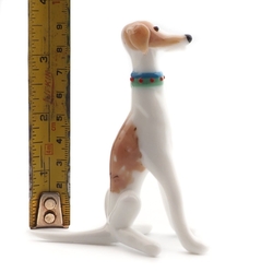 Czech handcrafted lampwork glass miniature whippet dog figurine ornament gift
