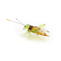 Czech lampwork glass miniature grasshopper Cicada insect figurine ornament