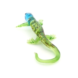 Czech handmade lampwork glass miniature lizard Iguana figurine decoration