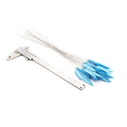 Czech lampwork glass pale blue flower petal leaf earring headpin glass bead (1 bead)