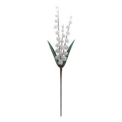 Czech lampwork glass bead Lily of the Valley flower stem ornament
