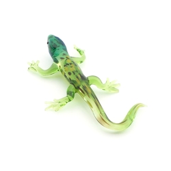 Czech lampwork glass miniature lizard Iguana figurine ornament