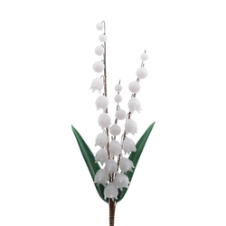 Czech lampwork glass bead Lily of the Valley flower stem ornament