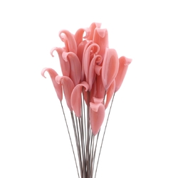 Czech antique pink flower petal leaf lampwork glass bead (1 bead)