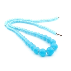 Vintage Czech necklace gradual blue opaline lampwork glass beads