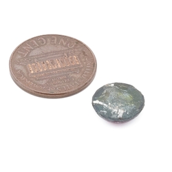 Czech Art Nouveau antique foil pink peacock eye round glass cabochon 11mm