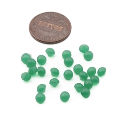 Lot (24) Vintage Czech chrysoprase opaline green domed glass rhinestones 5mm