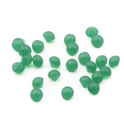 Lot (24) Vintage Czech chrysoprase opaline green domed glass rhinestones 5mm