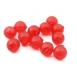 Lot (12) Czech transparent red round blown glass Christmas garland beads 25mm