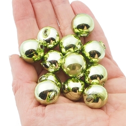 Christmas garland beads Lot 12 pcs 18 mm Czech green round blown mercury glass