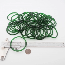 Lot (39) Czech Emerald green glass bangles hoop earring elements 57mm