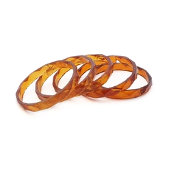 Lot (5) antique Czech topaz faceted glass bangles napkin rings